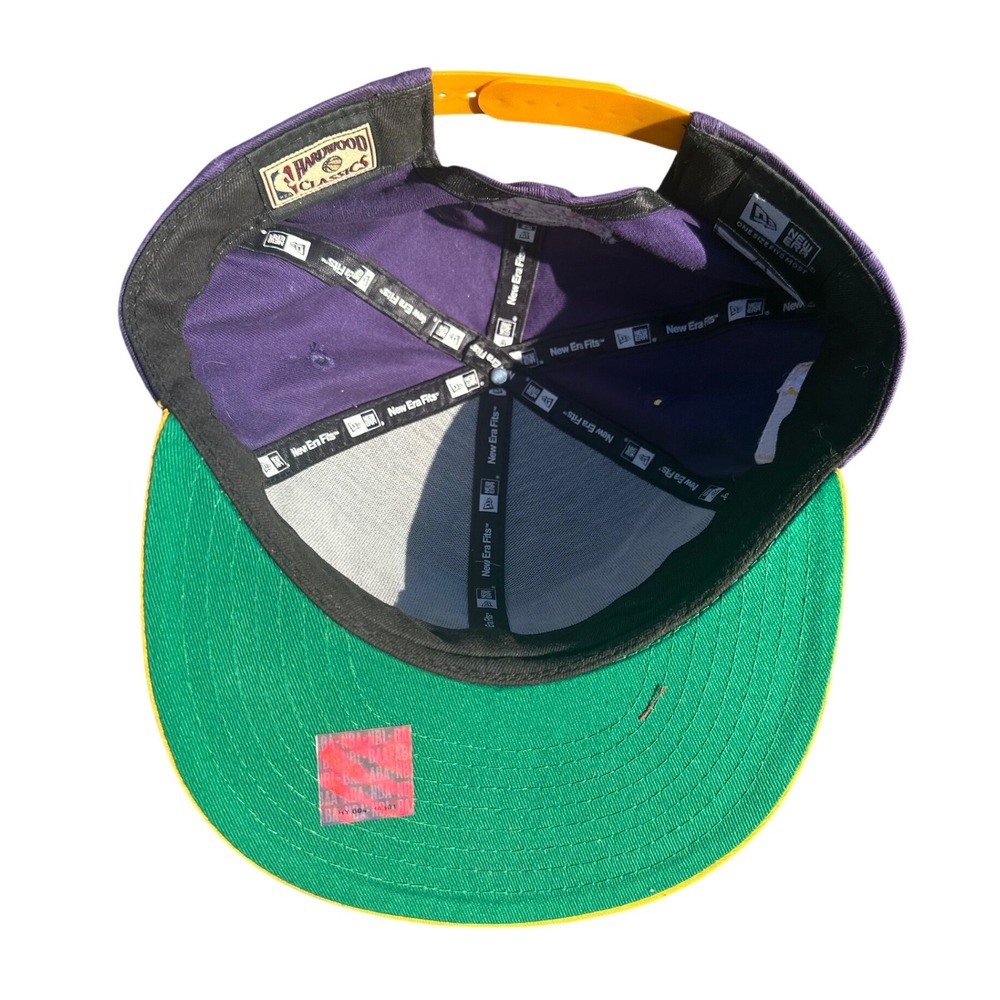 New Era 9FIFTY Los Angeles Lakers Snapback Hat Hardwood Classics Purple Gold Cap - Picture 2 of 3